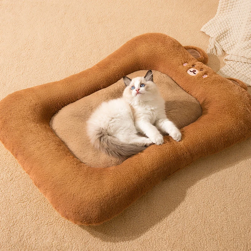 Alfombrilla de cama para gatos con autocalentamiento, alfombrilla bonita de franela suave y algodón, cómoda para gatos en interiores, adecuada para gatos y cachorros - imagen 5