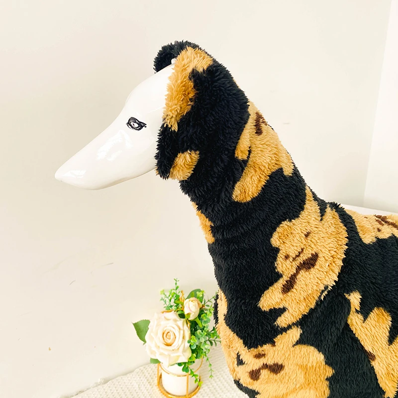 Ropa de invierno para perros Whippet, ropa de galgo italiano, pijamas de lana, mono con patrón de oso para ropa cálida para perros medianos - imagen 4