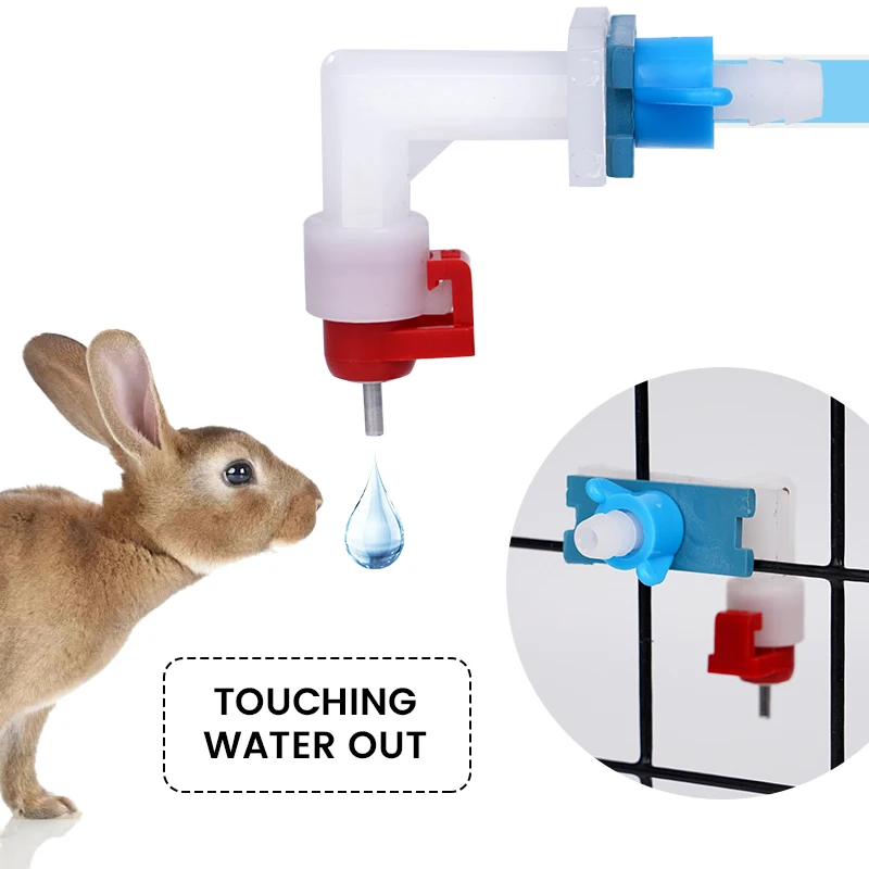 4 Uds. Conejo pequeño para mascotas conejillo de indias tubo para hámster diámetro 8mm fuente de agua de plástico alimentador para beber suministros para animales
