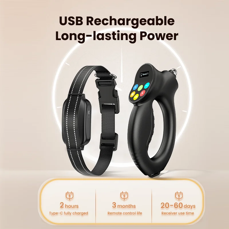 ROJECO Collar de entrenamiento para perros antiladridos, Control remoto recargable, vibrador impermeable, Collar eléctrico para mascotas para perros de muchas razas - imagen 2