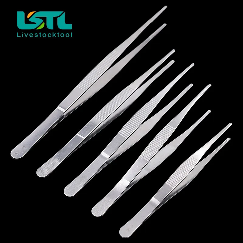 Pinzas dentadas para barbacoa, pinzas largas de acero inoxidable para comida, rectas, médicas, para el hogar, jardín, cocina, herramienta de barbacoa, 5 tamaños - imagen 2