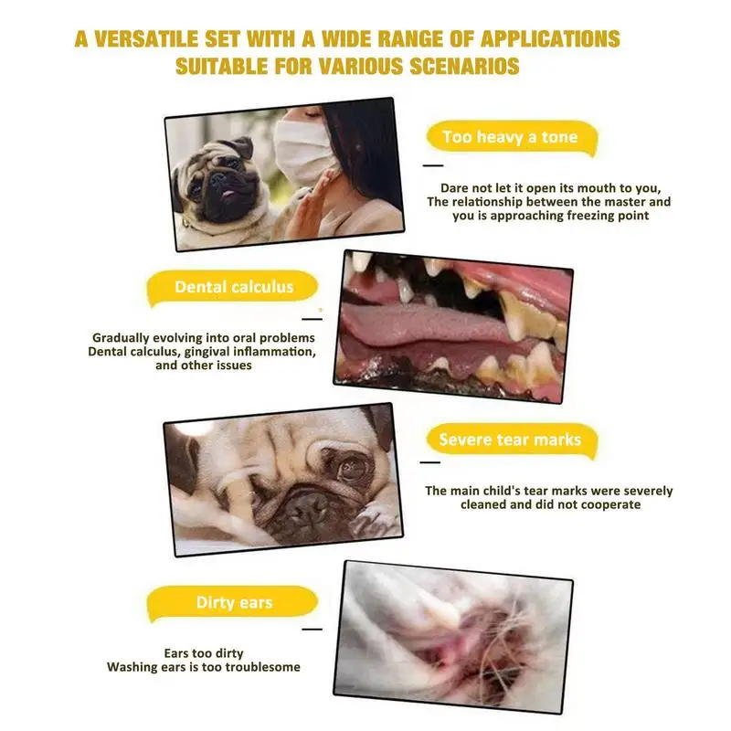 Toallitas desechables para limpieza de dientes, toallitas húmedas, almohadillas para los oídos y los ojos, manchas de lágrimas, suministros de aseo para perros y gatos - imagen 3