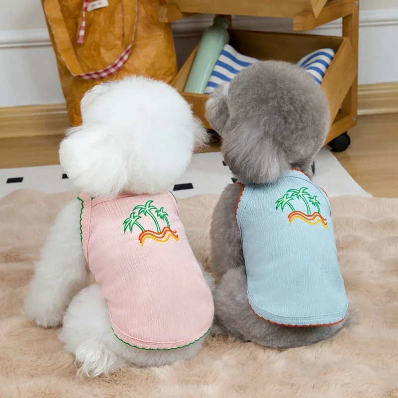 Ropa para perros, camisetas frescas de verano para perros, camisa con tirantes para perros pequeños y medianos, chaleco para cachorros, Chihuahua y caniche - imagen 4