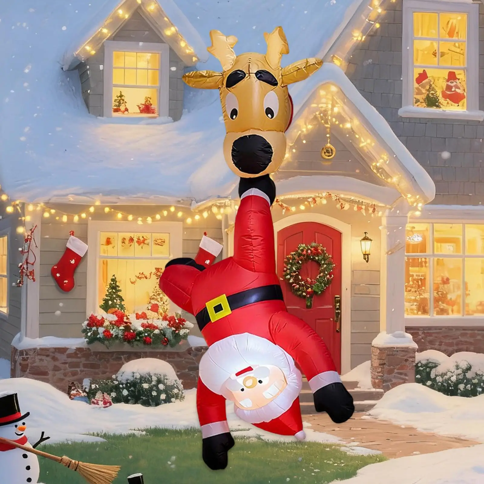 Christmas Inflatable Reindeer Santa Novelty Lightweight Gift Xmas Decoration Christmas Inflatable Reindeer Santa Novelty Lightweight Gift Xmas Decoration