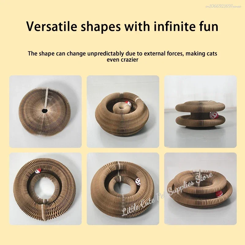 Tablero rascador para gatos, cambio de juguetes para gatos, con campana, garra para gatito, marco de escalada para mascotas, juguetes para gatitos de papel corrugado - imagen 5