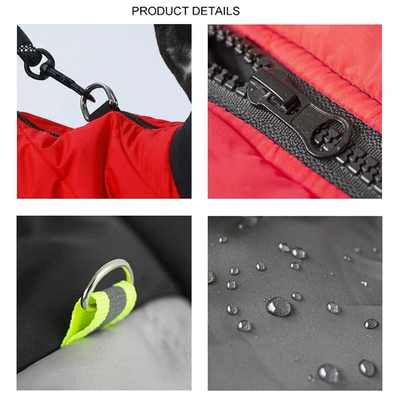 Chaqueta para perro, ropa cálida de invierno para perros pequeños, medianos y grandes, chaleco para mascotas a prueba de viento, abrigo, disfraz, Bulldog Francés, Yorkie, Pug, trajes - imagen 4