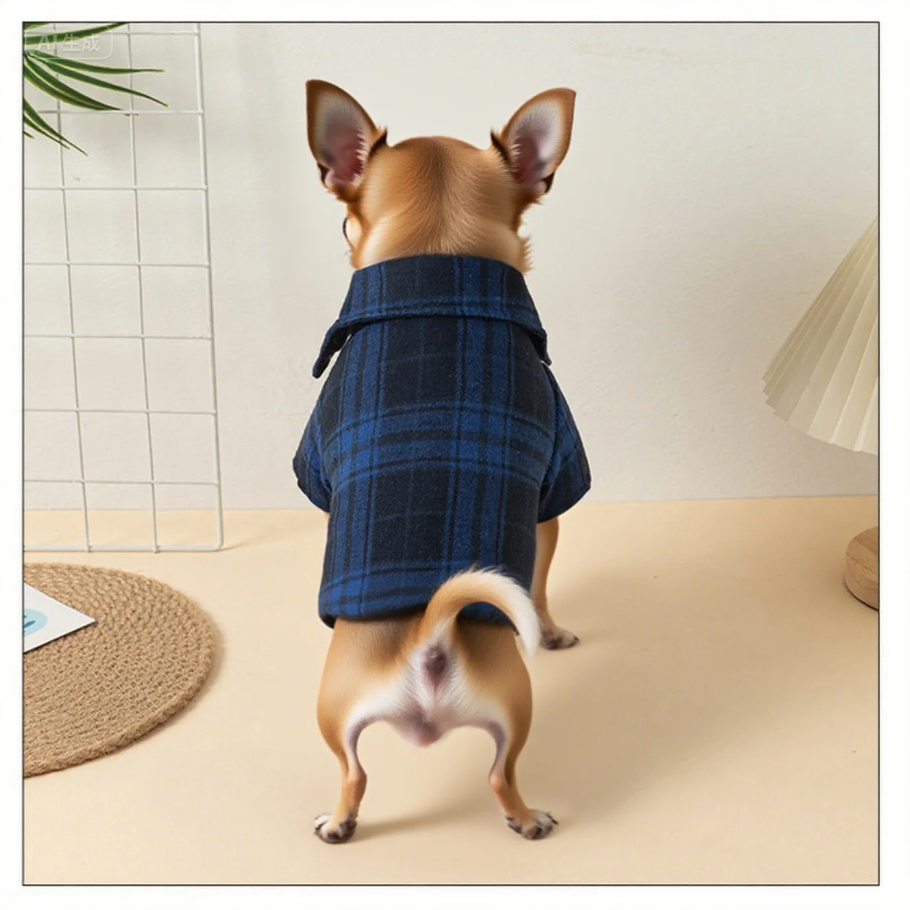 Camisa a cuadros de algodón para perros y gatos - Polito para todas las estaciones - imagen 5