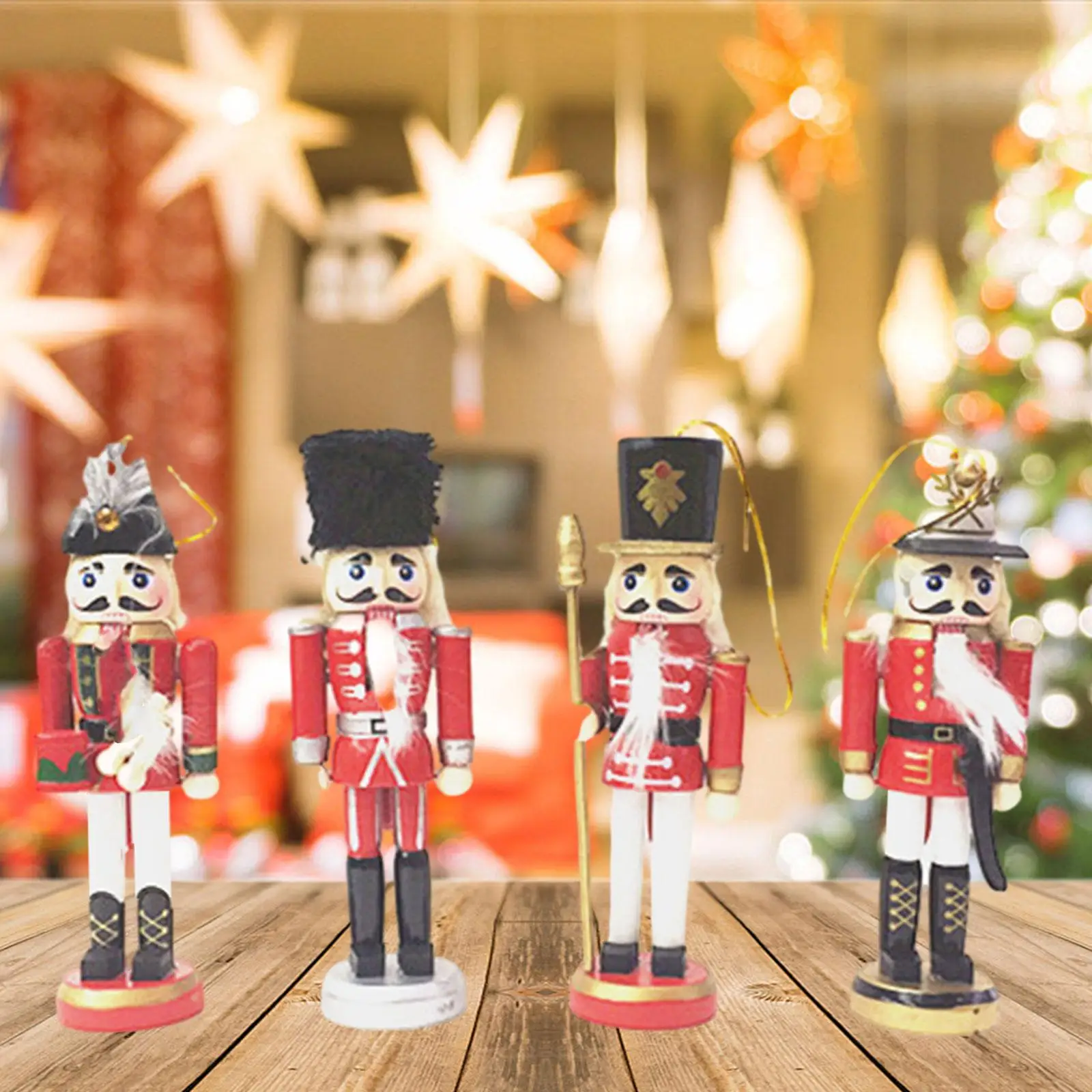 4x Christmas Nutcracker Hanging Decor Gift Creative Reusable Decorative Charm Xmas Tree Decor Xmas Tree Nutcracker Pendants