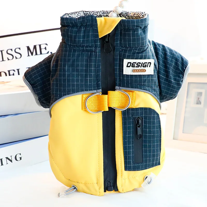 Ropa para perros, ropa de otoño e invierno, ropa gruesa y funcional de viaje con carga de tres pruebas, ropa acolchada de algodón, suministros para mascotas para perros pequeños - imagen 3