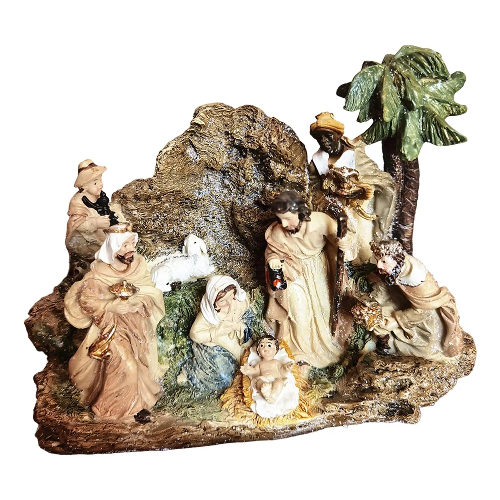 Nativity Figurine Figure Family Figurine Accessories Indoor Decoration Religious Craft Ornaments Sculpture for Countertop Nativity Figurine Figure Family Figurine Accessories Indoor Decoration Religious Craft Ornaments Sculpture for Countertop