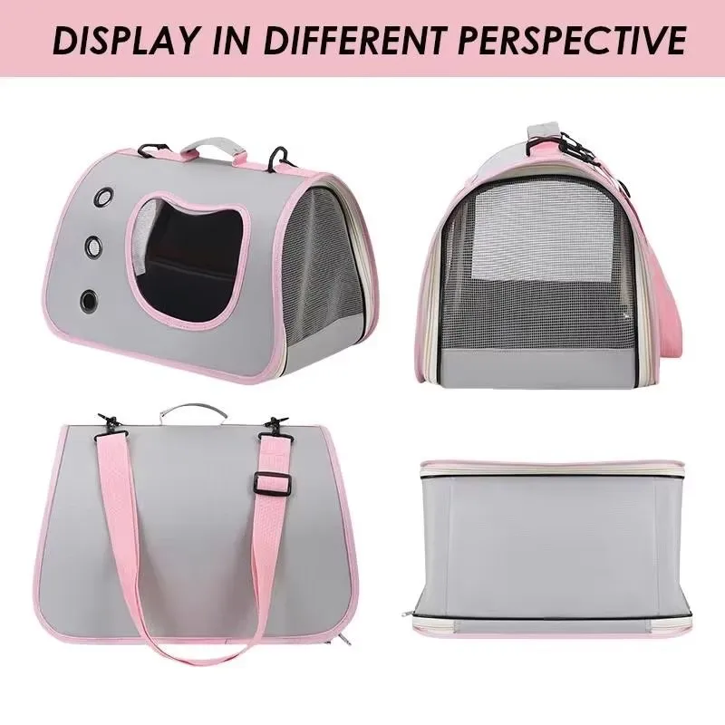 Mochila portátil para transportar gatos para mascotas pequeñas, bolsa de viaje plegable y transpirable para mascotas (perros y gatos), correa ligera y ajustable - imagen 5