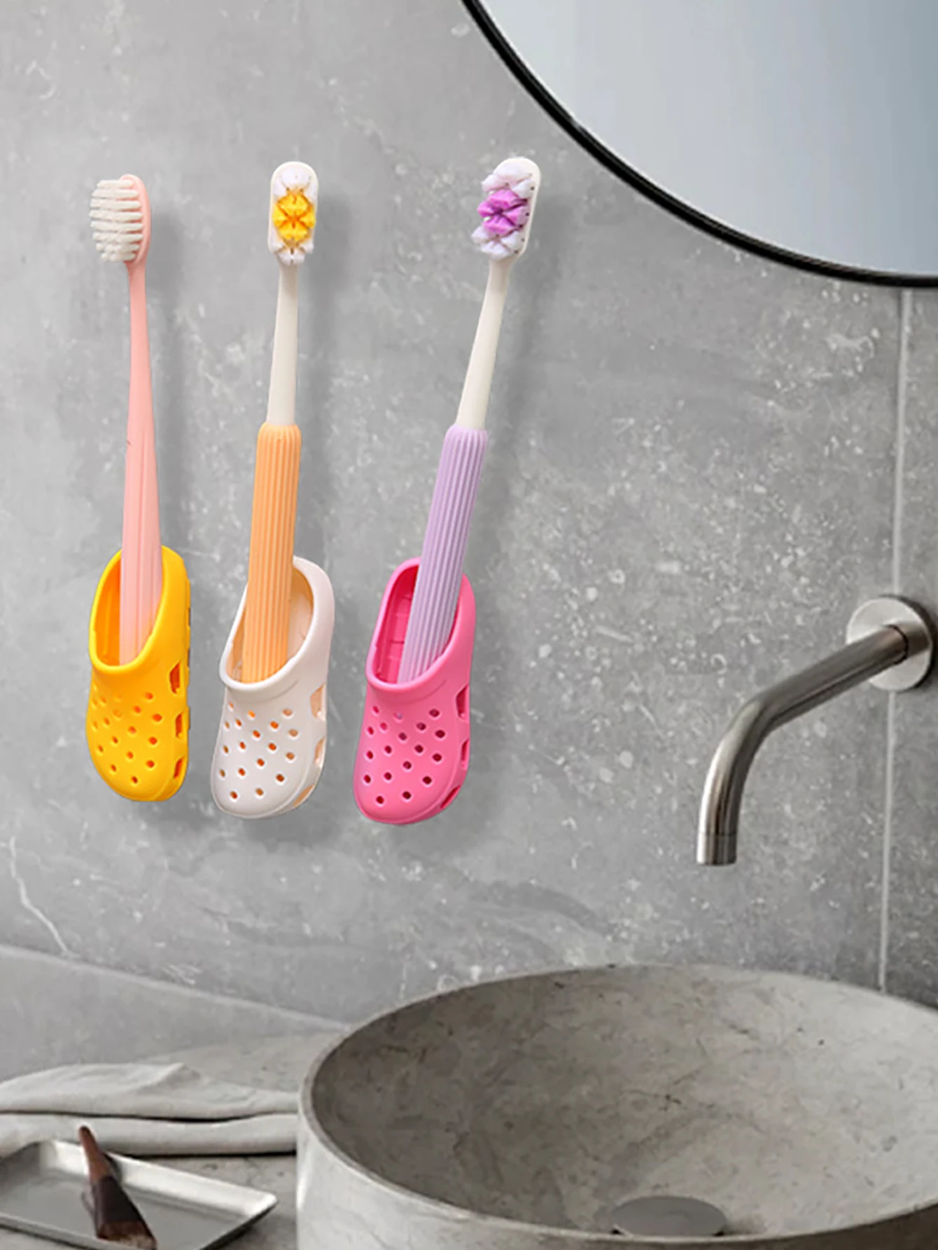Soporte cepillos dientes zapatilla gatos y perros – Sin taladro pared - imagen 2
