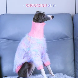 Suéter para perros Whippet-Galgo Italiano – cuello alto elástico rosa