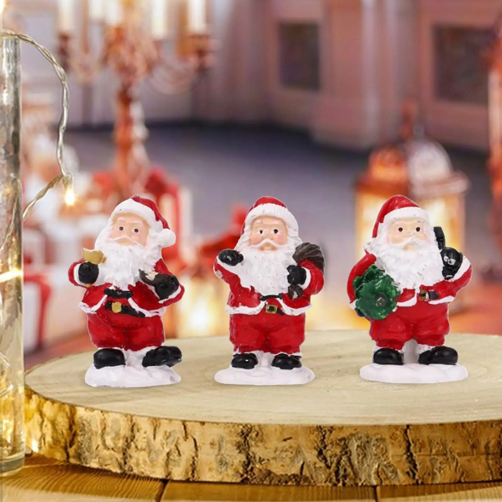 3 Pieces Miniature Santa Figurine Santa Statue Ornament Xmas Sculpture for Wedding 3 Pieces Miniature Santa Figurine Santa Statue Ornament Xmas Sculpture for Wedding