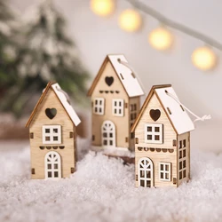 Casitas navideñas colgantes de madera para gatos y perros