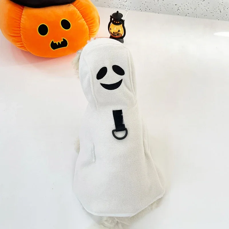 Abrigo de calabaza para perro, manta desplumada para mascotas, ropa de Navidad, chaqueta para perros pequeños, Otoño e Invierno - imagen 3