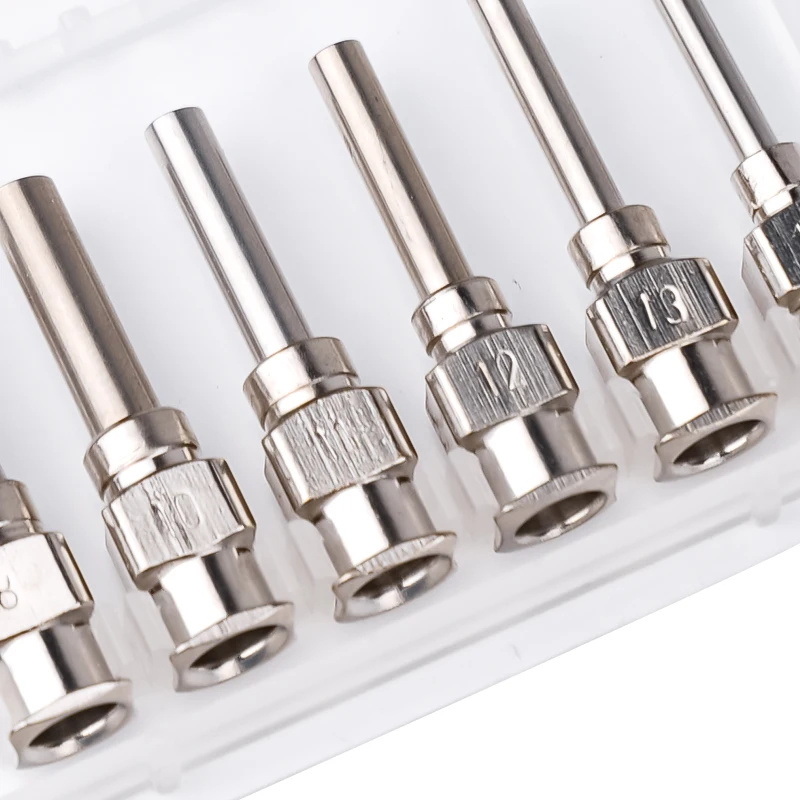 12 Uds. Agujas dispensadoras de acero inoxidable de 1/2 pulgadas para dispensador de jeringa de inyección 8G -27g dispensador de pegamento romo - imagen 5