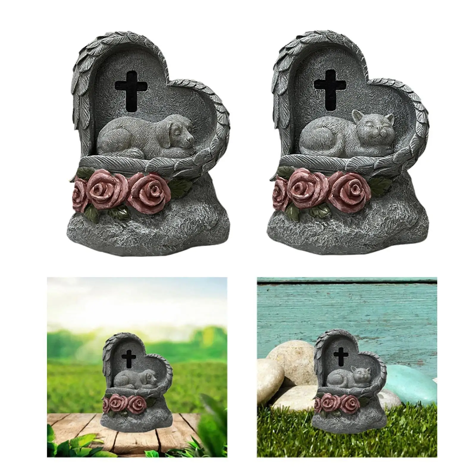 Small Animal Monumen Weatherproof Decoration Resin Backyard Pet Grave Marker