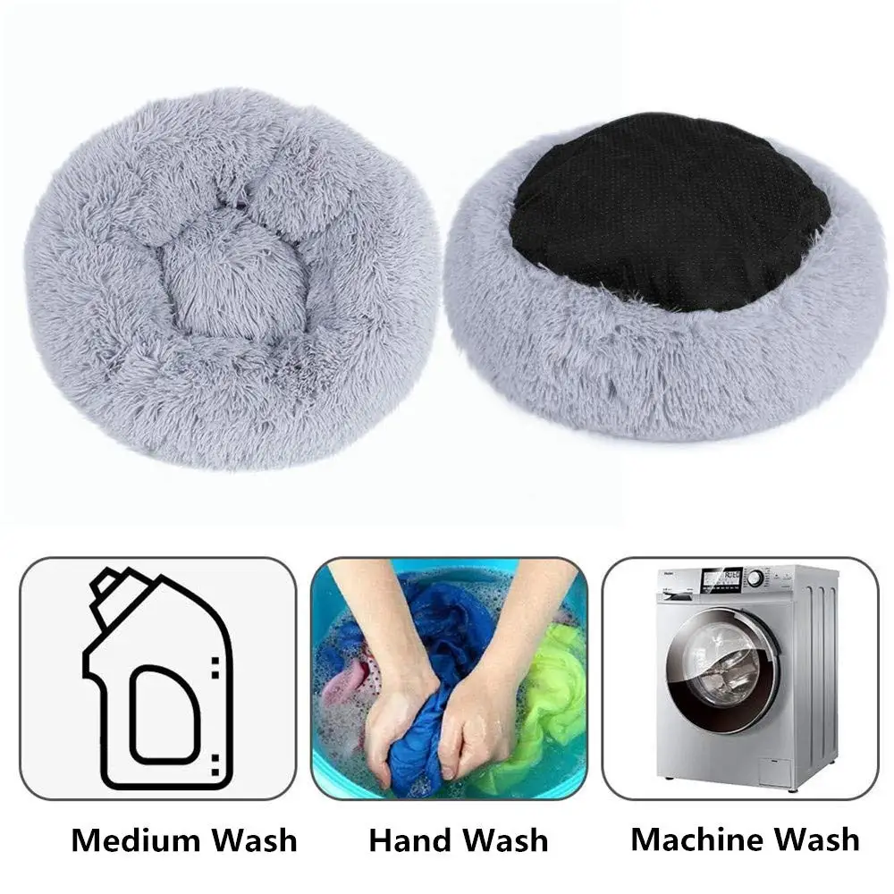 Cama redonda suave para perros y gatos, cojín ultra cómodo, lavable, sofá cálido de invierno para mascotas, superventas - imagen 4