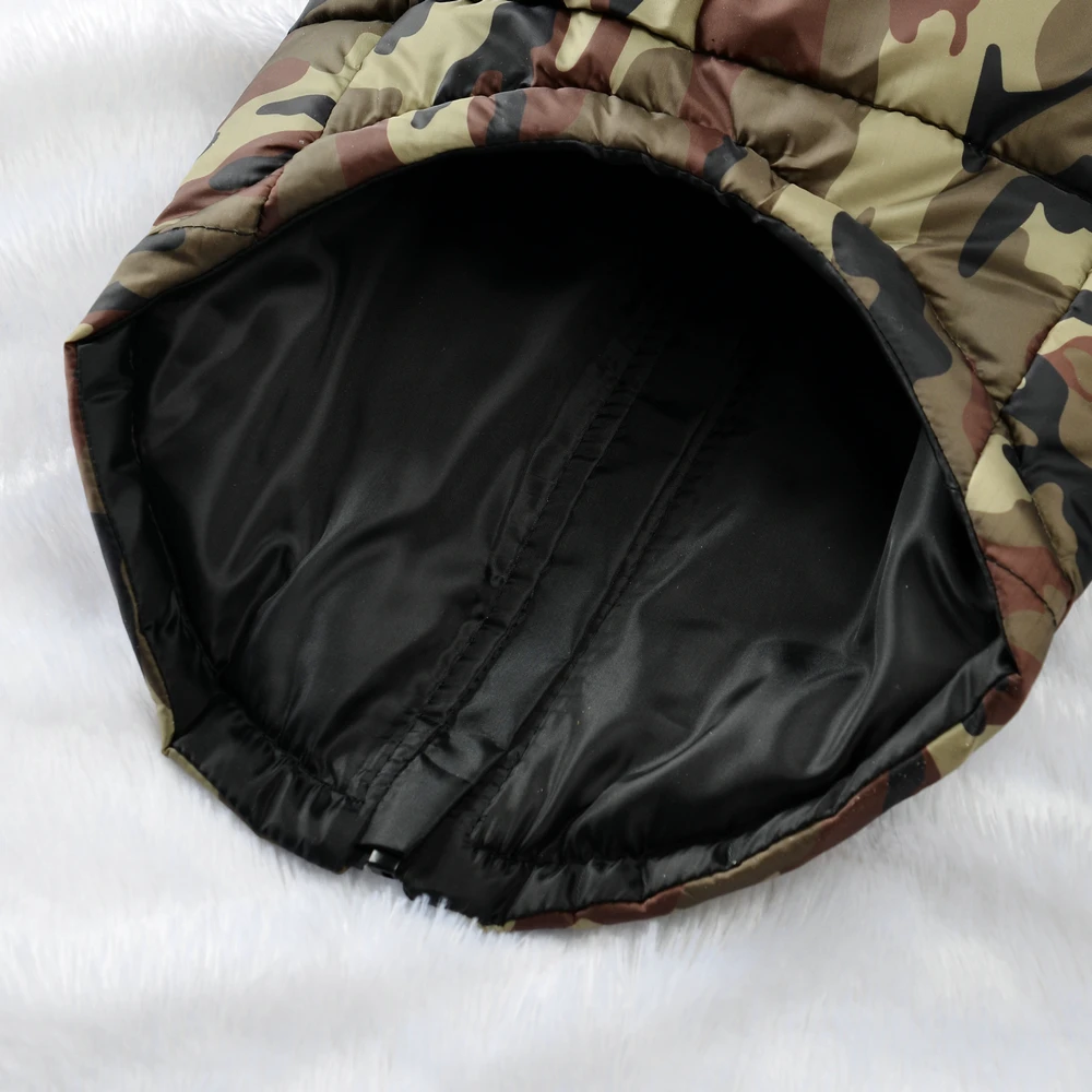 Ropa impermeable para perros grandes, abrigo, chaqueta cálida de invierno para perros con cuello alto, estampado de camuflaje, disfraz de pastor alemán, traje para mascotas - imagen 4