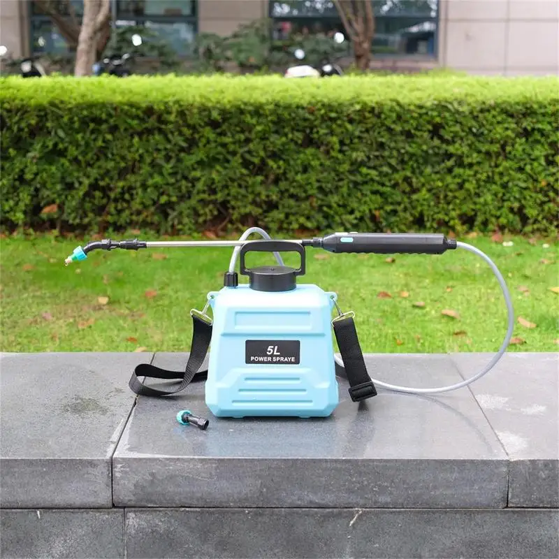 PULVERIZADOR eléctrico de jardín con mango recargable por USB, 3 boquillas de niebla, 5L, con correa ajustable para el hombro - imagen 4