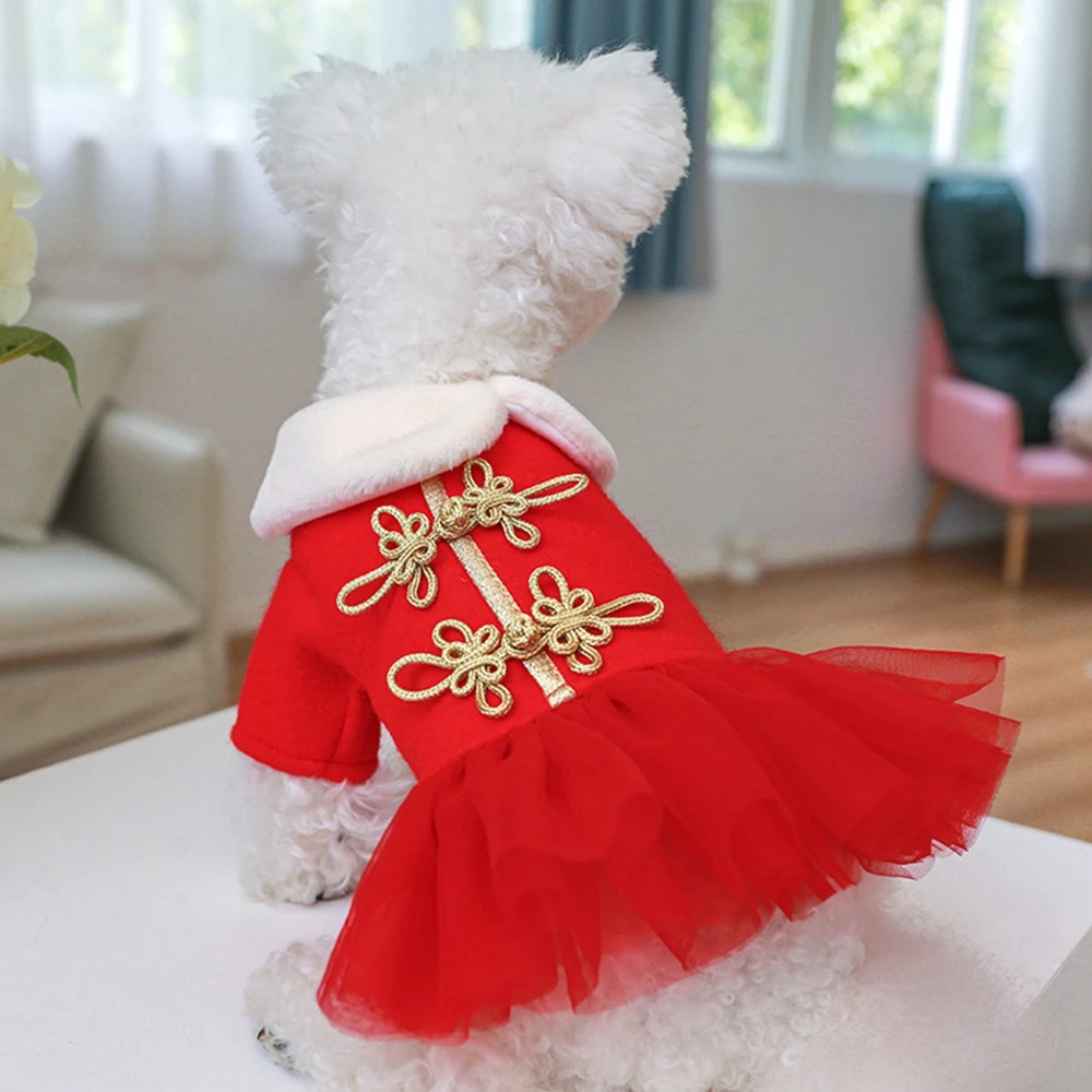 Christmas Dog Dress Santa Claus Dog Skirt Xmas Puppy Costume Christmas Outfit Dog Girls Winter Clothes Red Skirt Hoodies - imagen 5