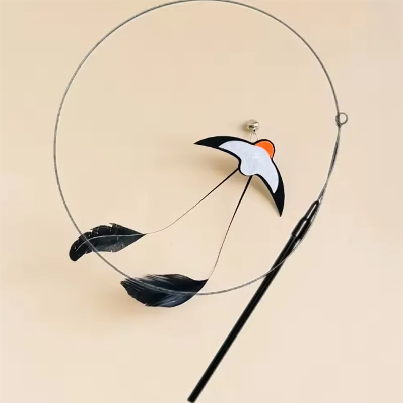Nuevo Juguetes para gatos, palos de rompecabezas, golondrina con campanas, rompecabezas de plumas para gatos, juguete pequeño de interacción - imagen 3