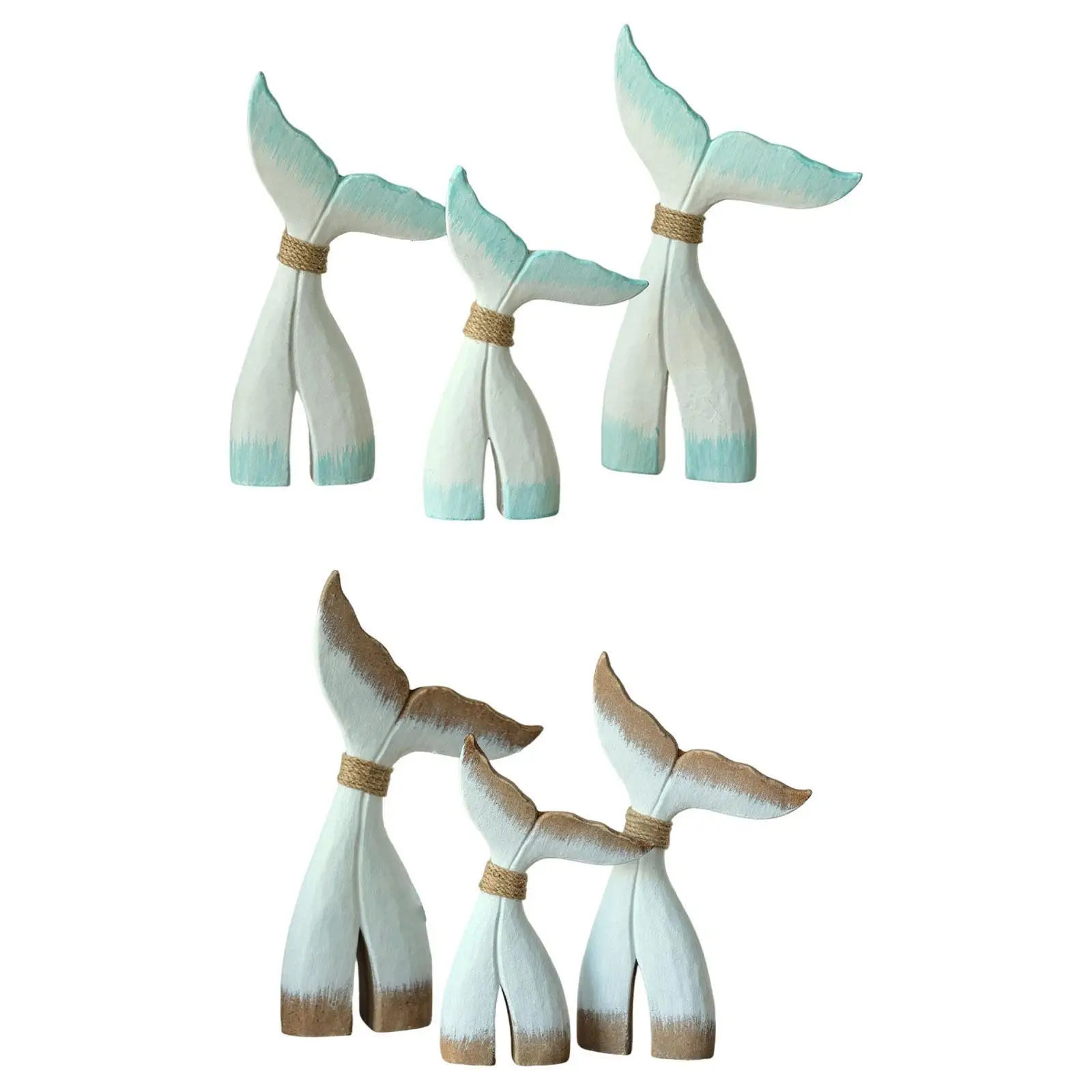 Figura decorativa cola de ballena de madera para hogar y escritorio - imagen 2