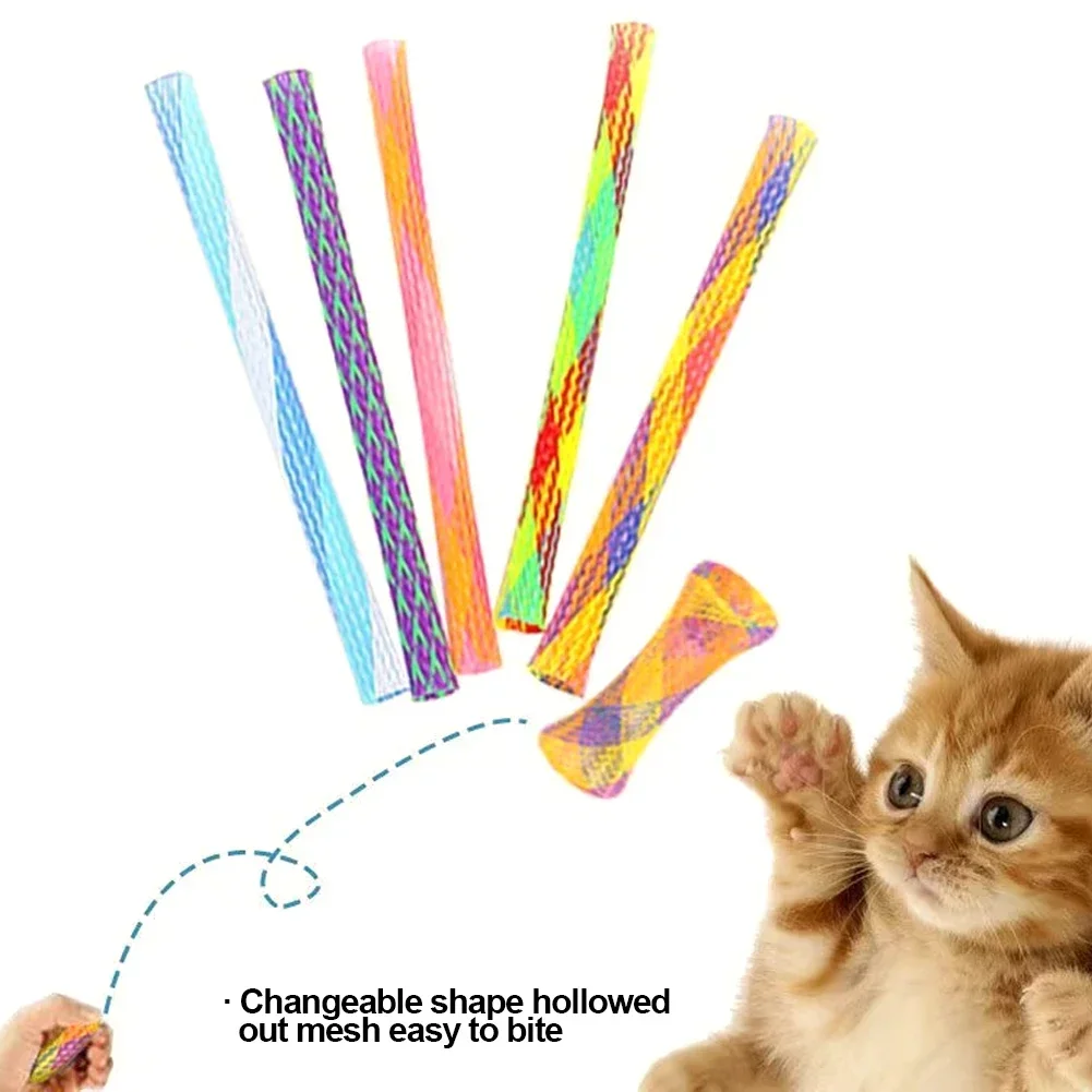 Varitas de resorte interactivas para gatos – Tubos plegables multicolor - imagen 2