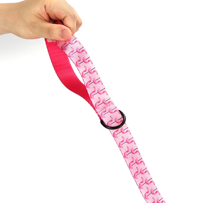 PLATTCO diseño único SLEEPING FLAMINGES correa de perro transpirable respetuosa con el medio ambiente perro grande y mediano 5 tamaños PDL313 - imagen 5