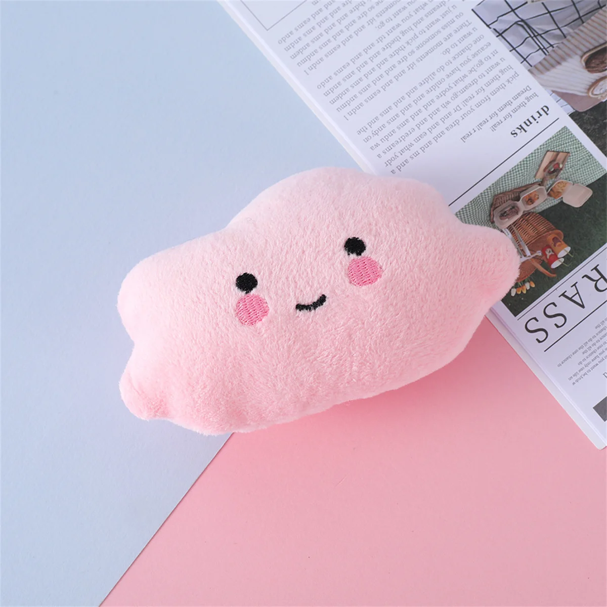 4 unids/pack de juguete de peluche para mascotas, divertido juguete para masticar para mascotas, juguete chirriante con forma de nube de dibujos animados, juguete con sonido para perros, suministros para mascotas, triangulación de envíos - imagen 5