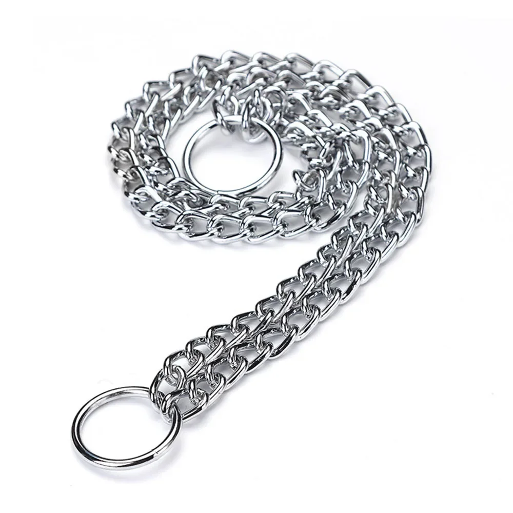 Collar cadena para perro entrenamiento doble fila acero inoxidable - imagen 3