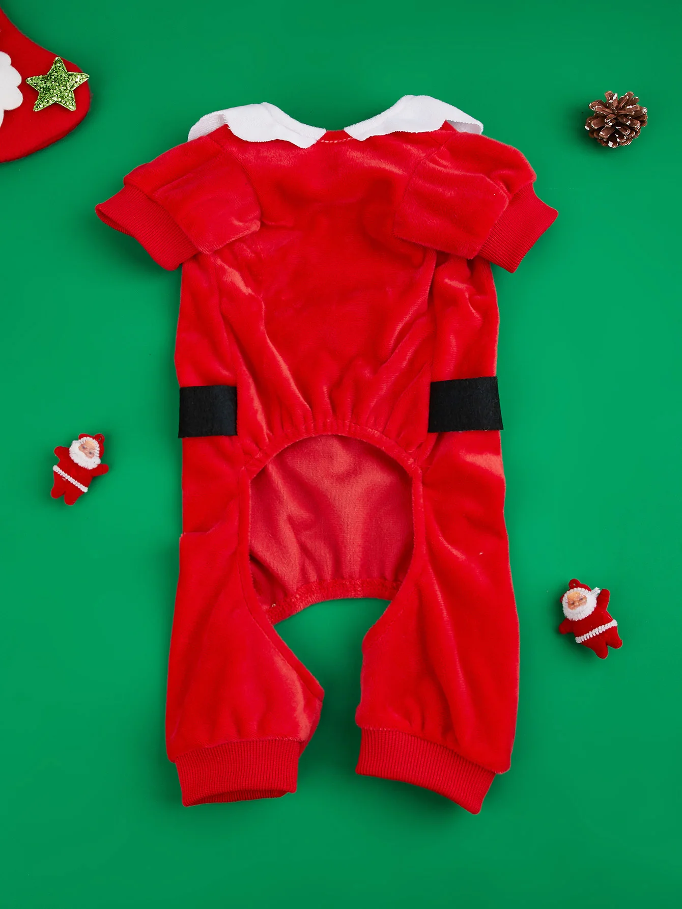 Mono de Cosplay de Papá Noel para perros, perros con bastón de caramelo y cálida para ropa suave, pijamas para perros, Disfraces para cachorros, ropa para gatos, Cos P de Navidad - imagen 4