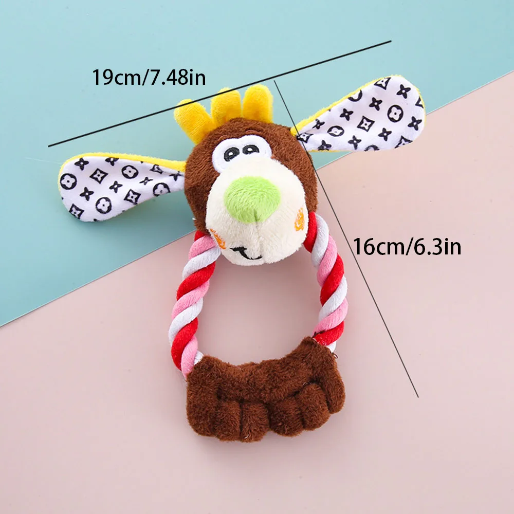 Juguete para mascotas con cuerda de algodón suave para perros y gatos, juguete para masticar Molar resistente a mordeduras, accesorio de entrenamiento interactivo en forma de animal,