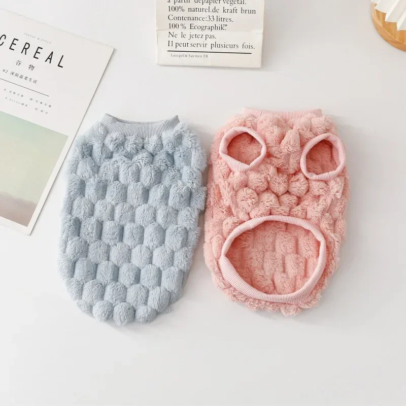 Otoño Invierno cálido chaleco de terciopelo de doble cara ropa para mascotas abrigo de algodón para perros chaleco osos de peluche ropa para gatos Pomerania ropa para gatos - imagen 3