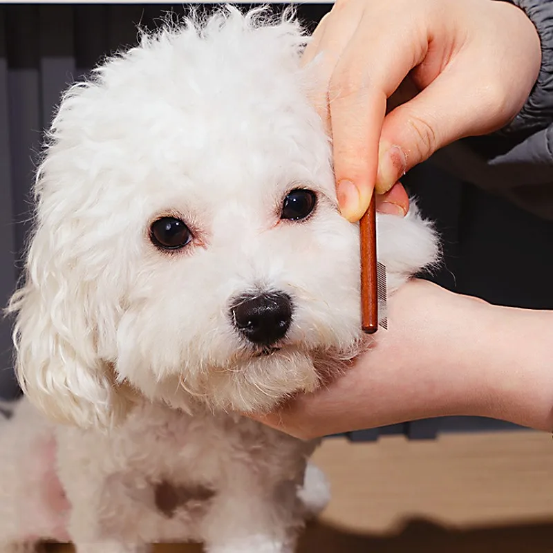 Dog Comb Mini Tears Puppy Brush Pet Grooming Wooden Dog Brush Dense Combs for Cat Eye Mouth Hair Cleaning Comb Pet Hair Remover - imagen 3