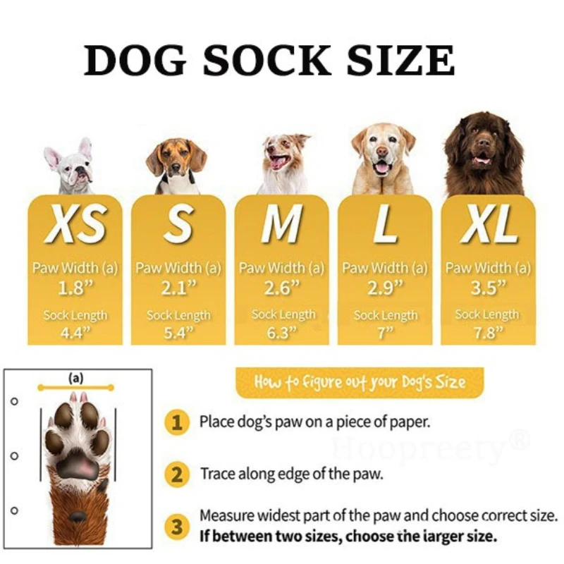 Calcetines antideslizantes de goma para suelos de madera dura para perros, Protector de patas, Control de tracción, ropa interior, botines tejidos para mascotas con pinzas, 4 Uds. - imagen 5