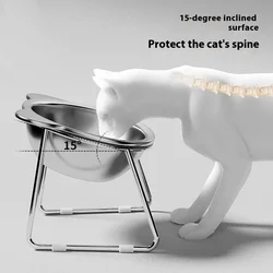 Soporte saludable para cuencos para mascotas de acero inoxidable, alimentador elevado ecológico, fácil de limpiar, soporte duradero para el cuello, diseño antiderrames