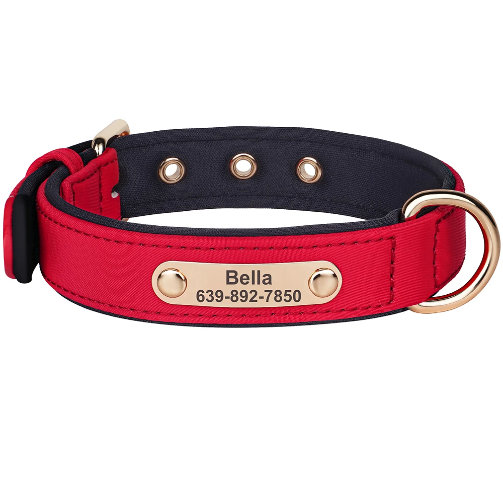 Collar de perro personalizado, collares de nailon impermeables para perros, Collar acolchado suave para cachorros y mascotas para perros pequeños y medianos, Chihuahua Pug, transpirable - imagen 2