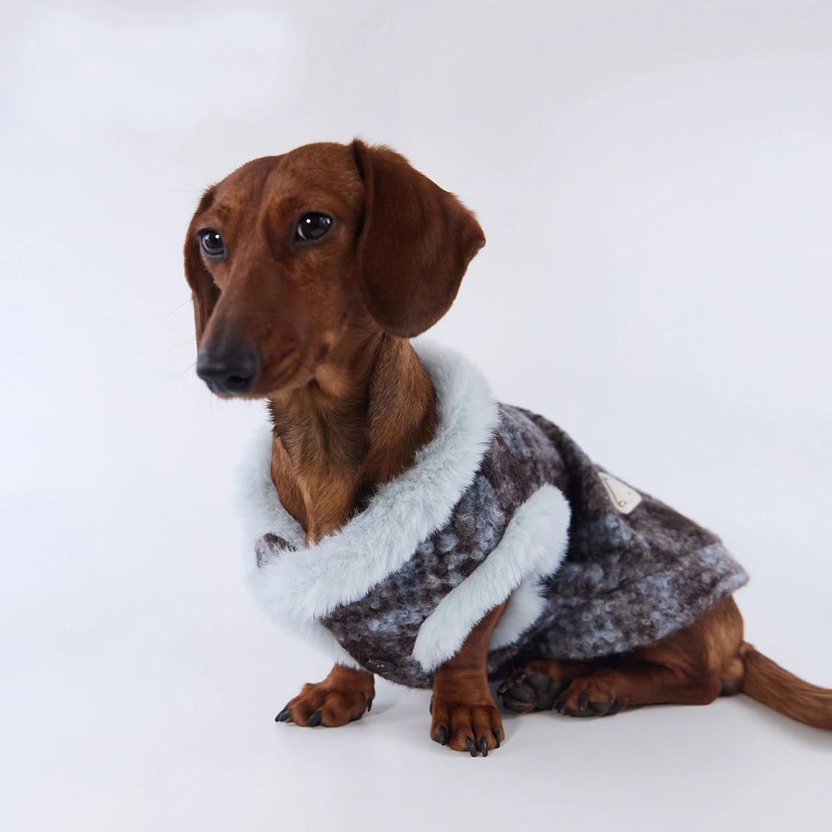 Chaleco de lana calido para perros teckel sin mangas estampado rojo - imagen 3