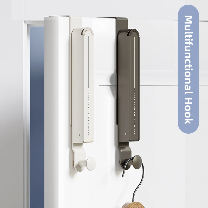 Tendedero plegable, gancho trasero de puerta oculta, gancho de pared plegable, tendedero portátil de viaje sin instalación, colgador de toallas - imagen 2