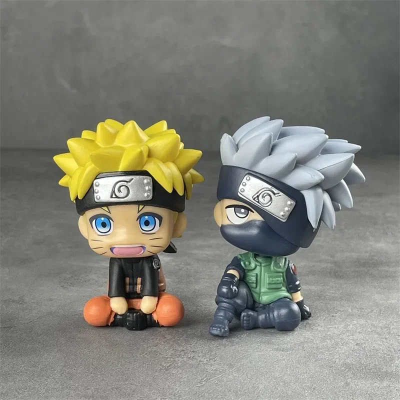 Naruto Anime 10cm estatuilla postura sentada Naruto Kakashi Sasuke Itachi adorno de coche versión Q modelo de dibujos animados al por mayor - imagen 3