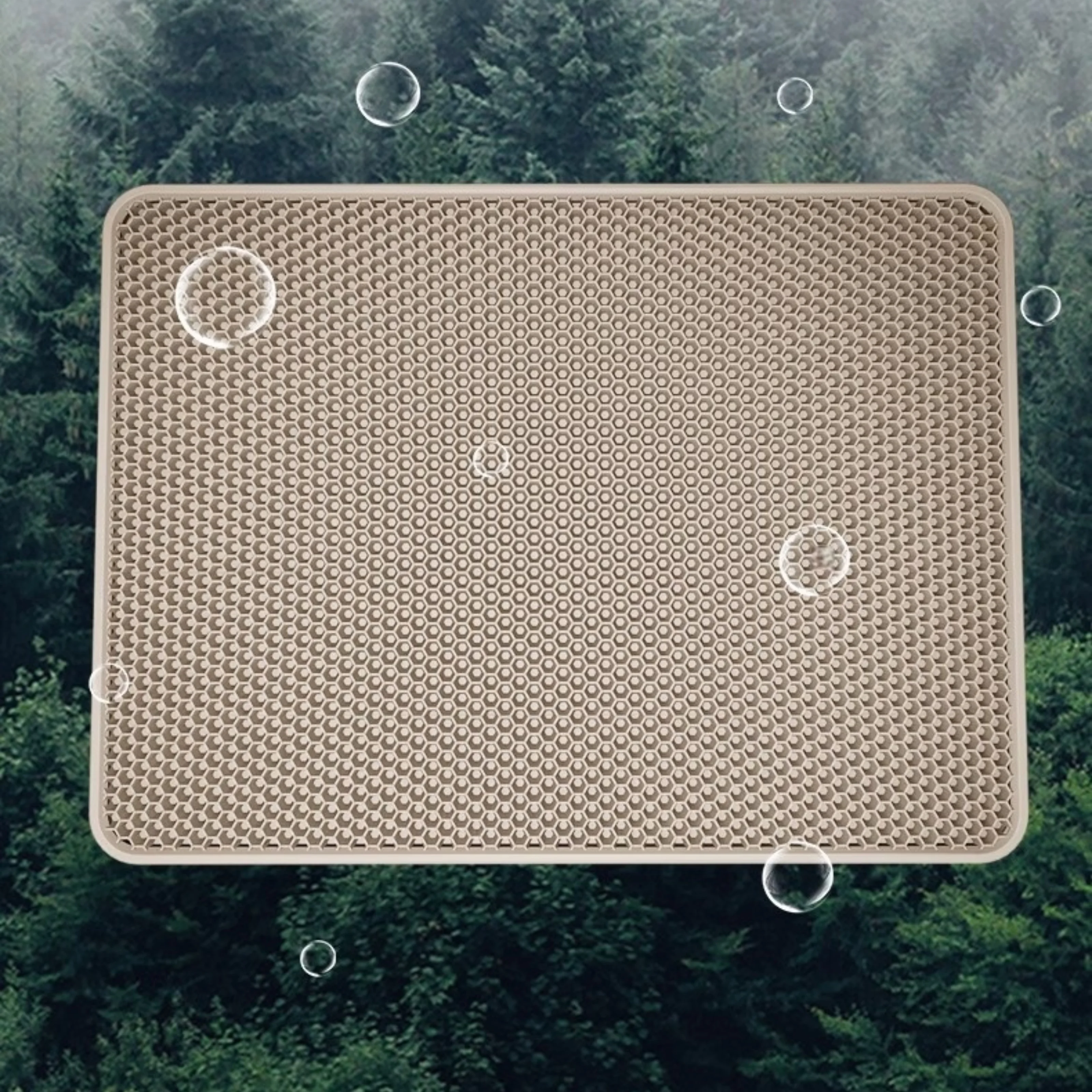 Estera de arena para gatos, impermeable, de doble capa, para caja de arena para mascotas, inodoro para mascotas, estera para gatos, estera lavable de arena antideslizante, suministros de limpieza para mascotas - imagen 5