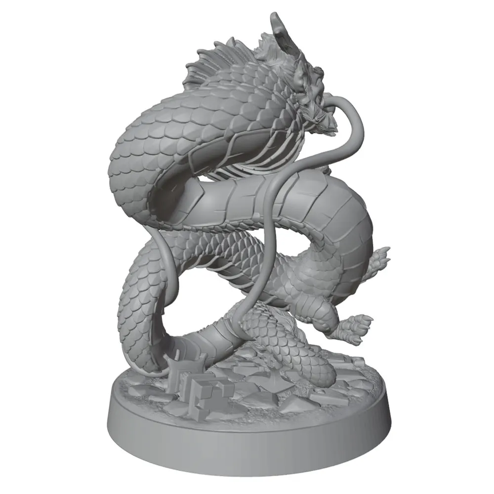 Figura de dragón chino miniatura de resina – Decoración de escritorio coleccionable - imagen 4