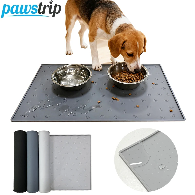 Estera cuadrada de alimentación para mascotas de 30x48cm, almohadilla de alimentación de silicona para comida de perros, mantel impermeable para mascotas, estera de alimentación antideslizante para gatos y perros