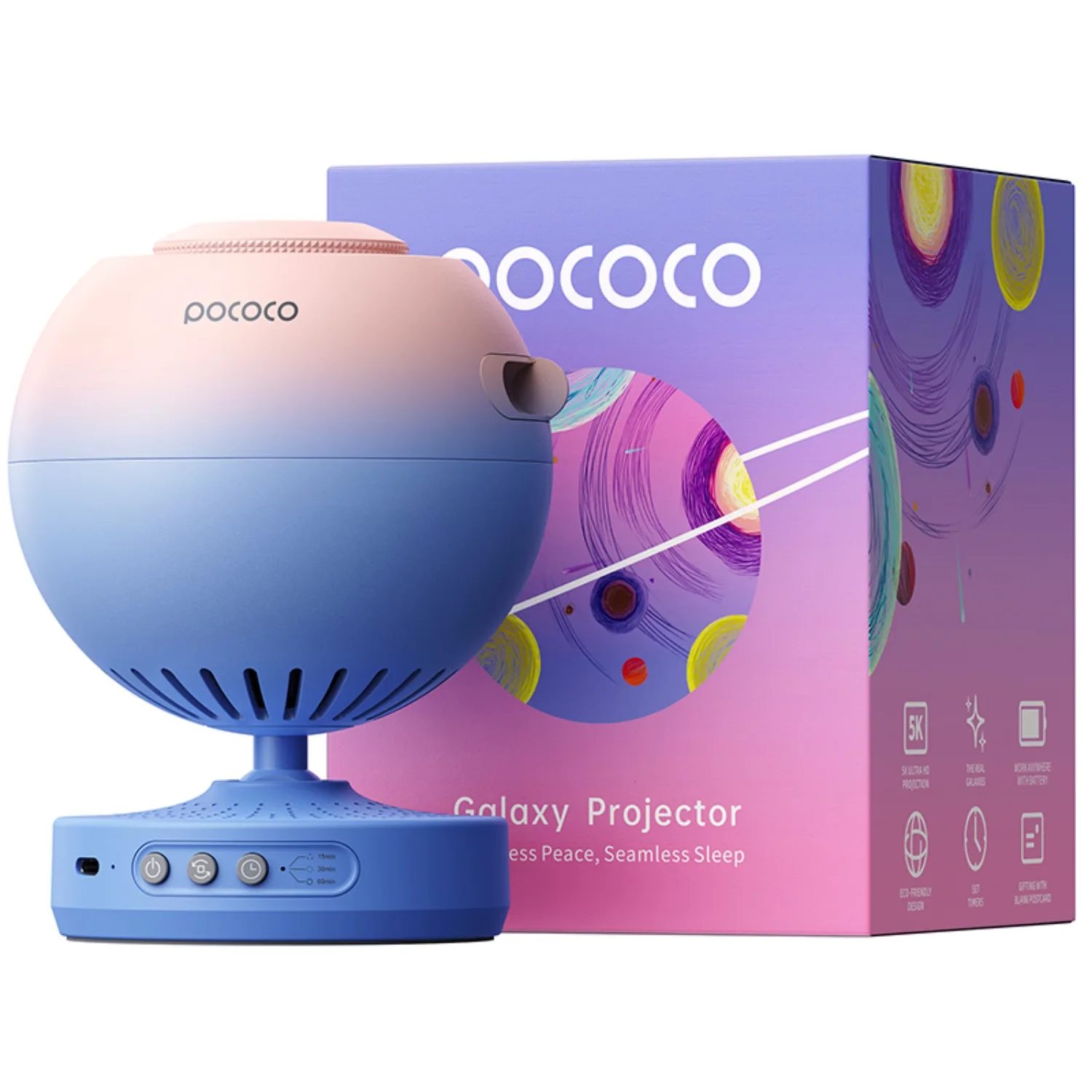 POCOCO Proyector de galaxia Proyector de luz de galaxia Proyector de estrellas Lámpara de luz nocturna con luz suave de alta definición para niños - imagen 2