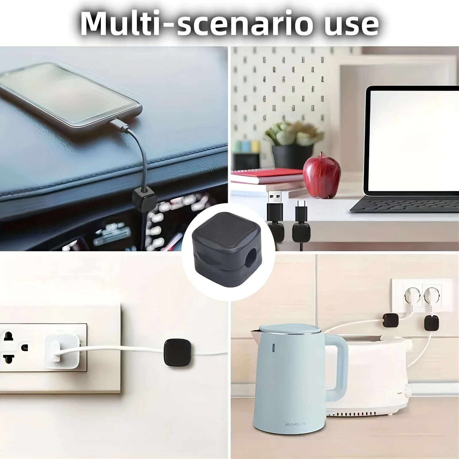 Soporte magnético para cables, organizador de cables adhesivo para el hogar y la Oficina, gestión debajo del escritorio, 6/12/18 Uds. - imagen 5