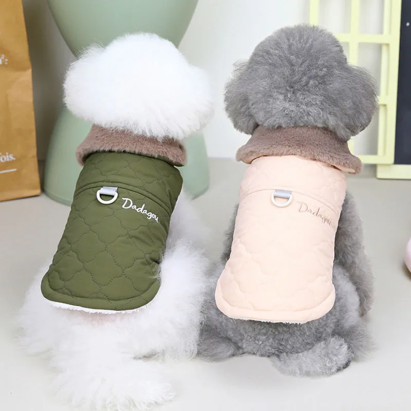 Abrigo de lujo para perros, ropa de invierno con Cuello de piel, ropa cálida para mascotas para perros pequeños y medianos, Chihuahua Shih Tzu, chaleco para cachorros, chaqueta, disfraz XL - imagen 3