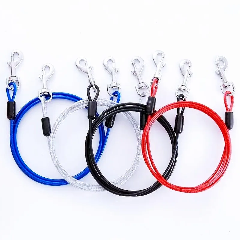 Correa extensible doble para perros con cable de acero anti-mordidas - imagen 5