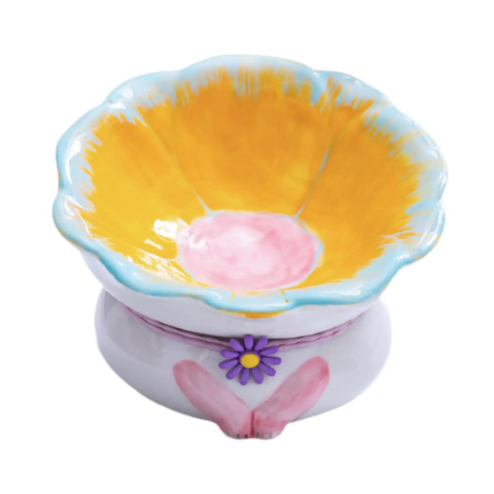 Cat Food Bowl Cat Food and Water Bowl Neck Protection Whisker Friendly Elevated Pet Feeding Bowl for Puppy Kitten Indoor Cats